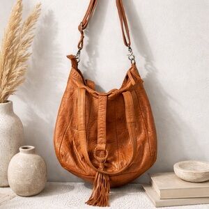 Anthropologie Day & Moon Leather Hobo Bag Purse Crossbody Slouchy 2000s Boho